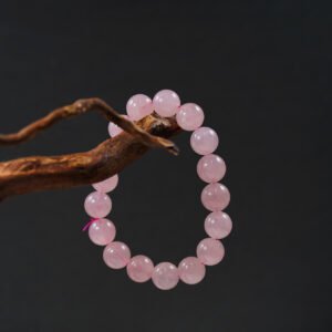🌸 "Pink Serenity" Rose Quartz Bracelet 🌸 12mm Premium Mozambican Rose Quartz Beads - 图片 1