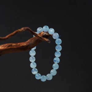 🌊 "Serene Lagoon" Crystal Bracelet 🌊 10mm Premium Aquamarine Beads - 图片 1