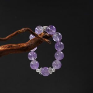 💜 "Lavender Sky" Crystal Bracelet 💜 14.8mm Rare Lavender Amethyst - 图片 1