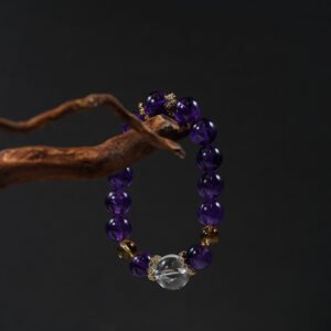 💎 "Stellar Violet Gateway" Energy Bracelet 💎 ✨ Uruguayan Amethyst + White Azeztulite Cosmic Synergy ✨ - 图片 1