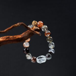 🌟✨ "Ethereal Glow" 10mm Phantom Quartz Bracelet with Red Coral and Clear Quartz: Illuminate Your Spirit! 🌈💎 - 图片 1