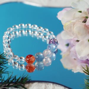 7-Chakra Spectrum Bracelet – 8.5mm Clear Quartz + 11.5mm Collector's Gemstones | Intelligent Energy Matrix - 图片 2