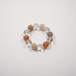 Yin-Yang Frequencies Bracelet – 15.8mm Clear Quartz & Phantom Quartz | Master-Level Energy Architecture - 图片 3