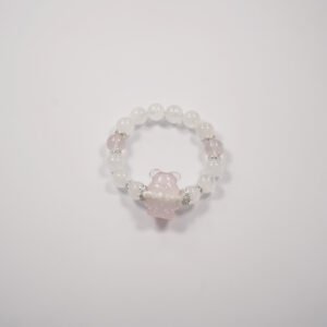 Sweetheart Charm Bracelet – 11.8mm Rose Quartz + Sterling Silver Bow Bear | Love Frequency Activator - 图片 6