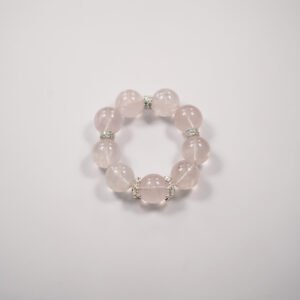 Crystal Couture: 19.5mm Mozambique Rose Quartz Statement Bracelet - 图片 3
