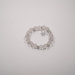 🌸 Winter's Blush" Crystal Bracelet 🌸 10mm Mozambican Rose Quartz + Sterling Silver Snowflake Charm - 图片 3