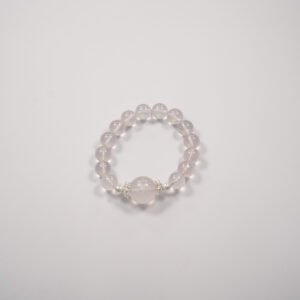 💖 Pink Opulence" Crystal Bracelet 💖 11mm Translucent Mozambican Rose Quartz + 18mm Crown Jewel - 图片 3