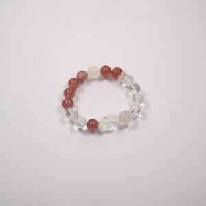 🍓 "Strawberry Moon" Crystal Bracelet 🌙 11.5mm Strawberry Quartz + Clear Quartz Duo - 图片 4