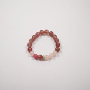 🍓💖 "Berry Blush Love" Crystal Bracelet 💖🍓 11mm Strawberry Quartz + Rose Quartz Harmony - 图片 3