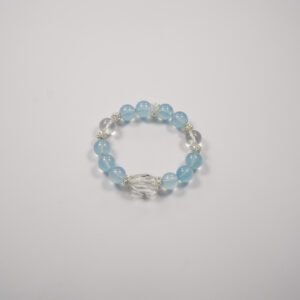 ☁️ "Sky Cathedral" Crystal Bracelet ☁️ 11.8mm Sky Blue Aquamarine + Clear Quartz + Faceted Clear Quartz - 图片 3