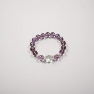 💎 "Andean Lightweaver" Crystal Bracelet 💎 11mm Transparent Bolivian Amethyst + 13mm Clear Quartz Crown - 图片 3