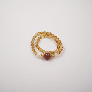 🍯 "Golden Berry Elixir" Crystal Bracelet 🌸 8mm Transparent Citrine + 13mm Strawberry Quartz Crown - 图片 3