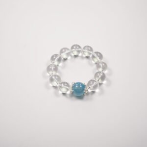 Titan's Pure Aura Bracelet – 16mm Ultra-Clear Quartz + 18mm Aquamarine Crown | Mega-Sized Energy Conductor - 图片 3
