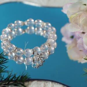 🌸 Winter's Blush" Crystal Bracelet 🌸 10mm Mozambican Rose Quartz + Sterling Silver Snowflake Charm - 图片 2