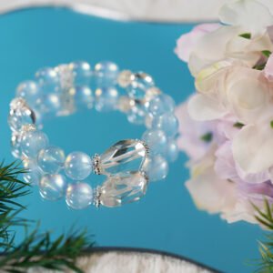 ☁️ "Sky Cathedral" Crystal Bracelet ☁️ 11.8mm Sky Blue Aquamarine + Clear Quartz + Faceted Clear Quartz - 图片 2