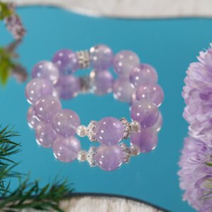 💜 "Lavender Sky" Crystal Bracelet 💜 14.8mm Rare Lavender Amethyst - 图片 2