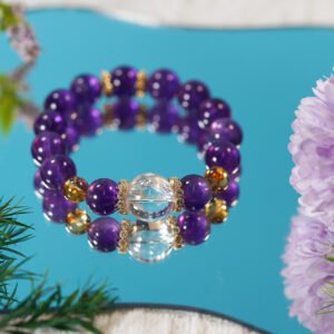 💎 "Stellar Violet Gateway" Energy Bracelet 💎 ✨ Uruguayan Amethyst + White Azeztulite Cosmic Synergy ✨ - 图片 2
