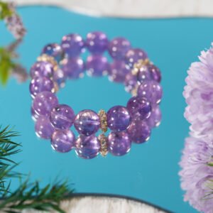 💜 "Celestial Lavender" Crystal Bracelet 💎 14mm Rare Lavender Amethyst Statement Piece - 图片 2
