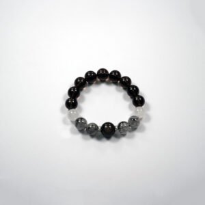 Mystic Guardian Bracelet – Smoky Quartz, Black Rutilated Quartz, Obsidian & White Phantom Quartz | Grounding + Protection + Spiritual Awakening - 图片 3