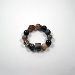 Majestic Guardian Bracelet – Multi-Layer Phantom Quartz, Black Gold Obsidian & Pure Obsidian | 16mm Power Beads for Ultimate Protection & Wealth Flow - 图片 3